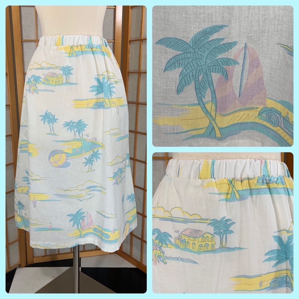 Vintage beach print skirt